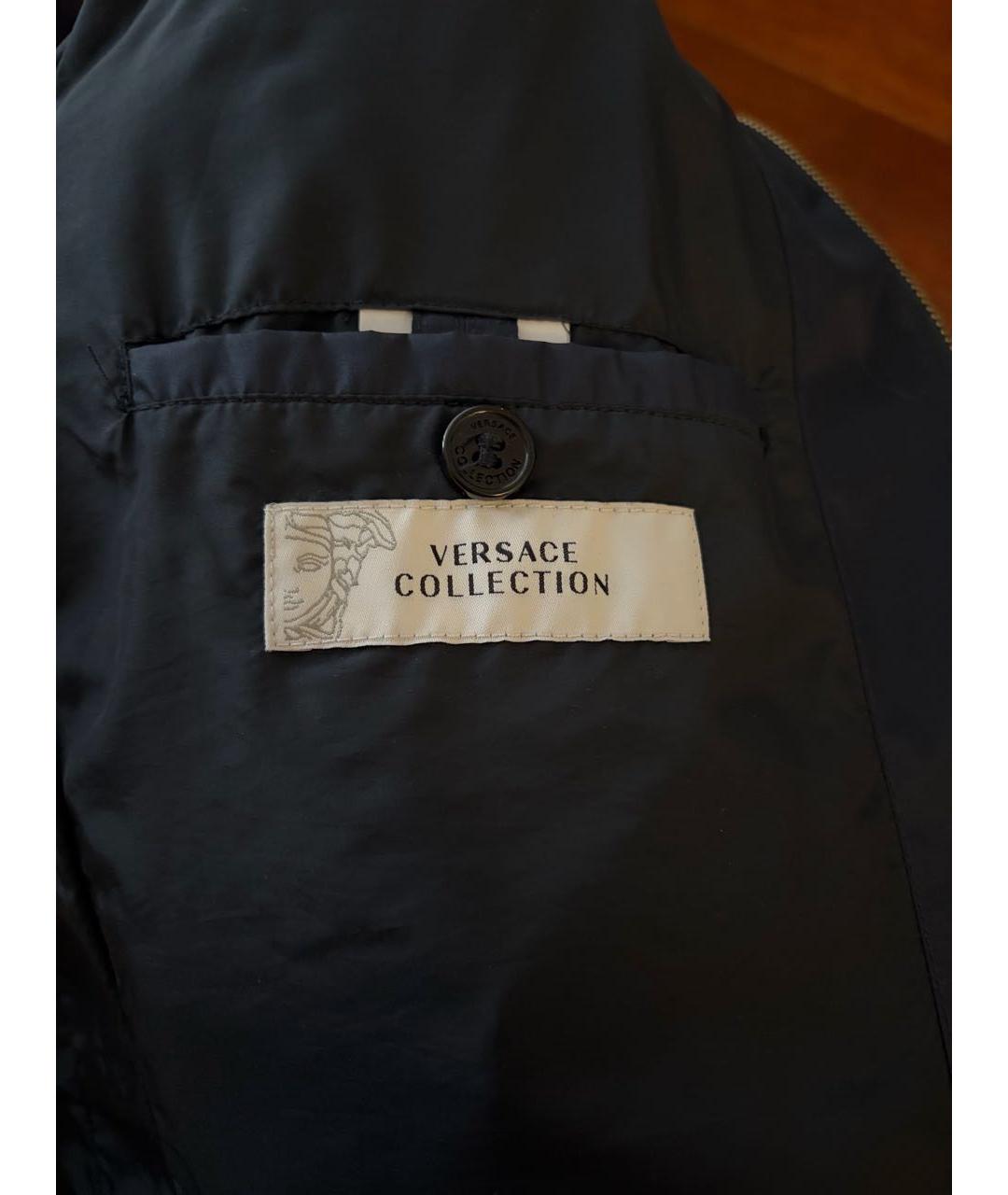 VERSACE COLLECTION Темно-синяя полиэстеровая куртка, фото 3