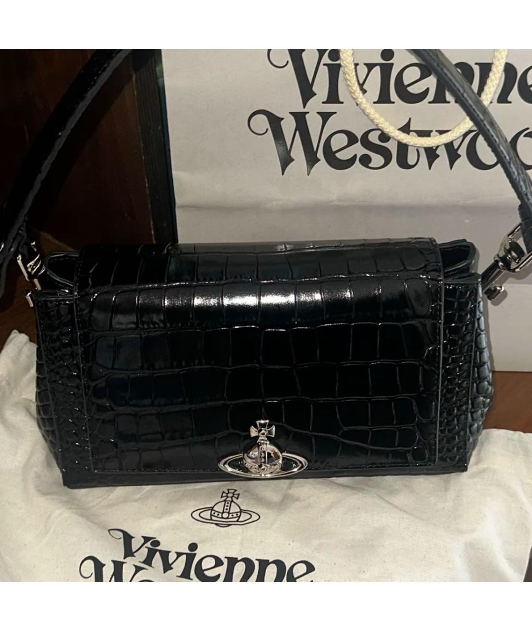 VIVIENNE WESTWOOD Черная сумка с короткими ручками, фото 6