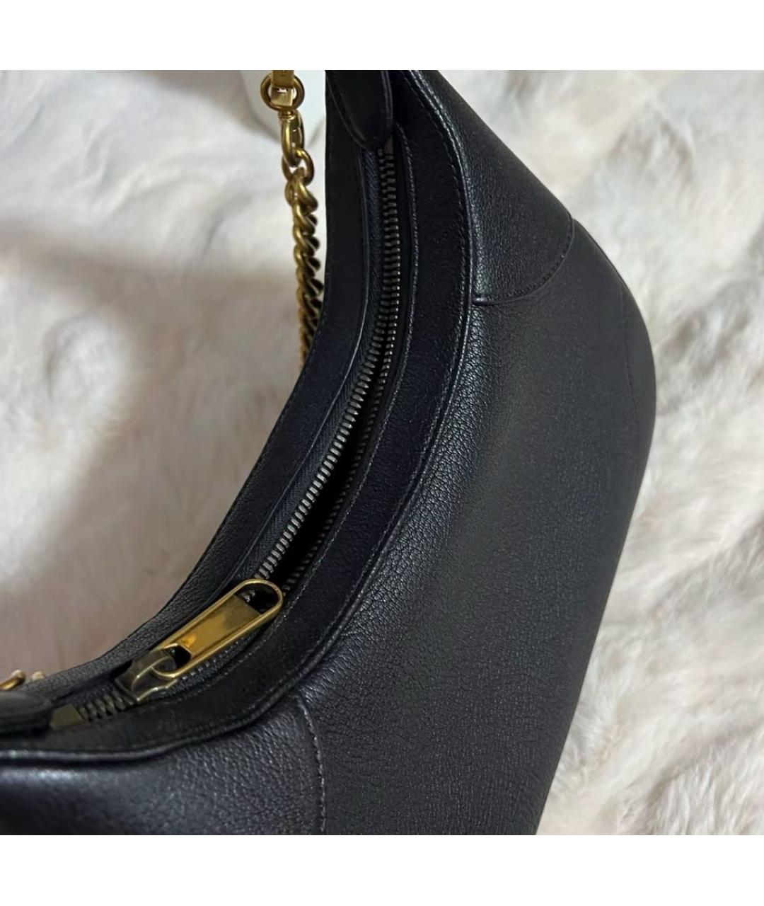 GUCCI Черная кожаная сумка с короткими ручками, фото 8