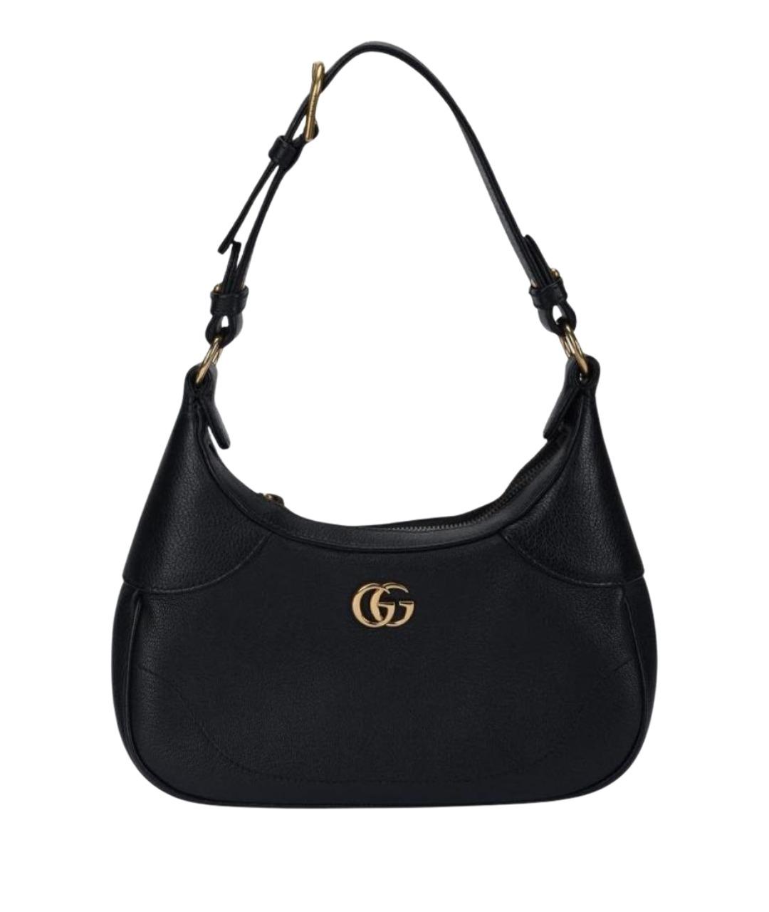 GUCCI Черная кожаная сумка с короткими ручками, фото 1