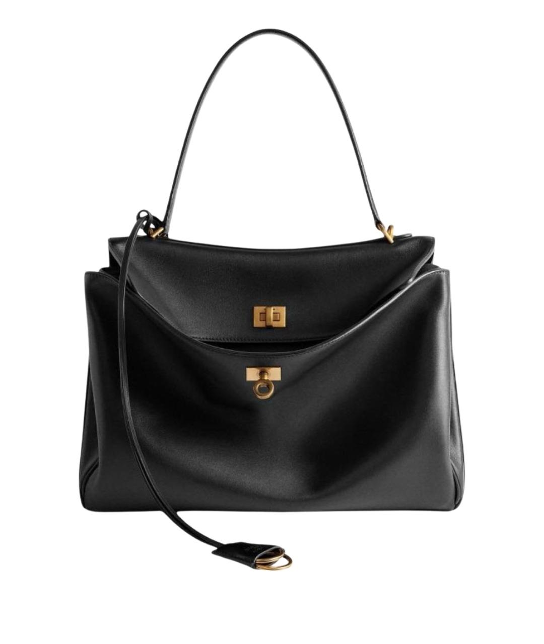BALENCIAGA Черная кожаная сумка с короткими ручками, фото 1