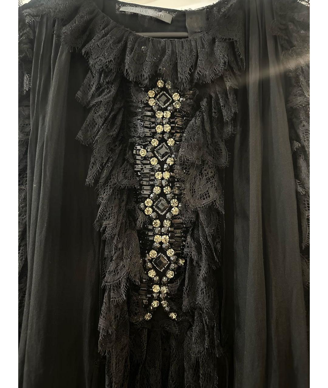 ALBERTA FERRETTI Черное шифоновое вечернее платье, фото 4