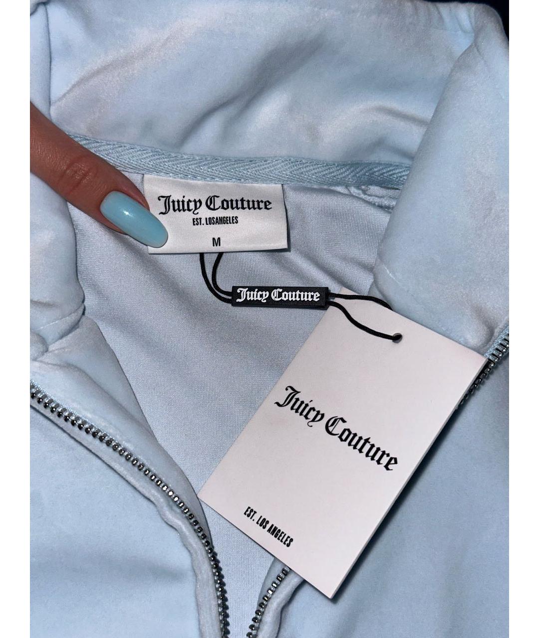 JUICY COUTURE Голубой велюровый костюм с брюками, фото 6