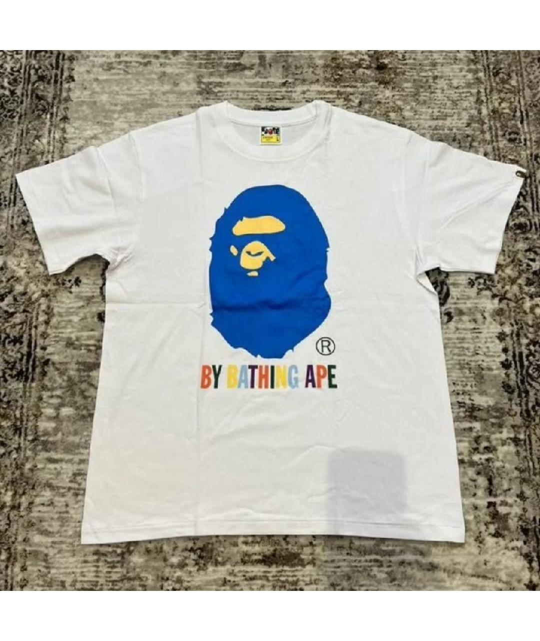 A BATHING APE Белая хлопковая футболка, фото 4
