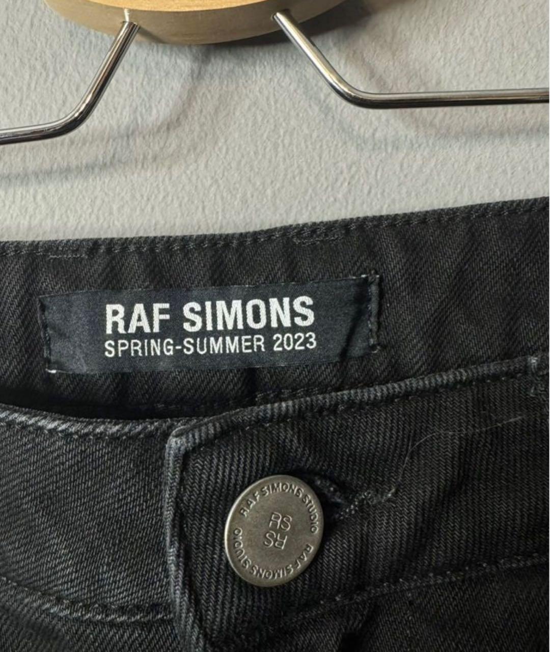 RAF SIMONS Черные хлопко-полиэстеровые прямые джинсы, фото 4