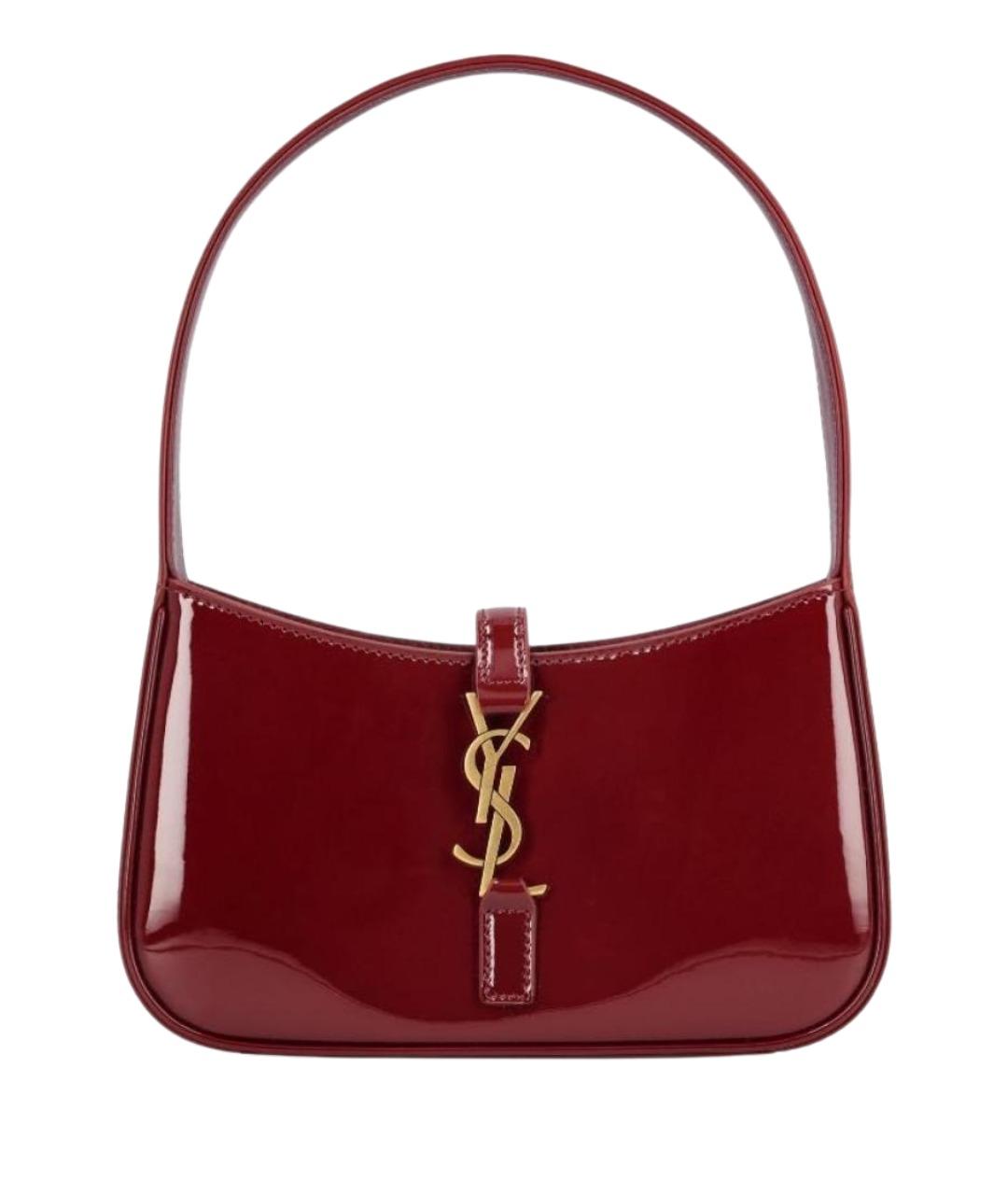 SAINT LAURENT Красная сумка с короткими ручками из лакированной кожи, фото 1