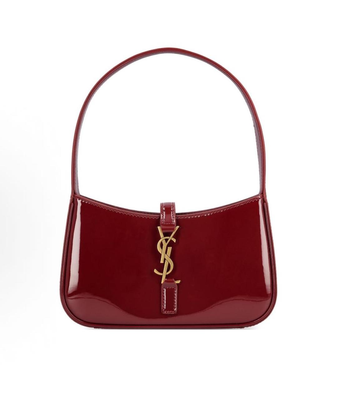 SAINT LAURENT Красная сумка с короткими ручками из лакированной кожи, фото 9