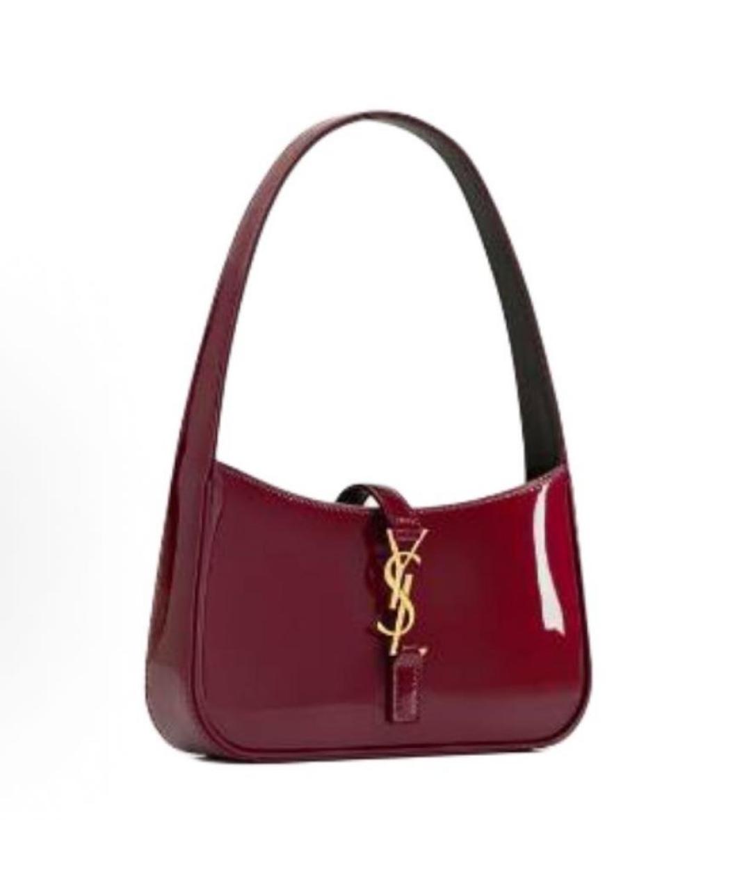 SAINT LAURENT Красная сумка с короткими ручками из лакированной кожи, фото 2
