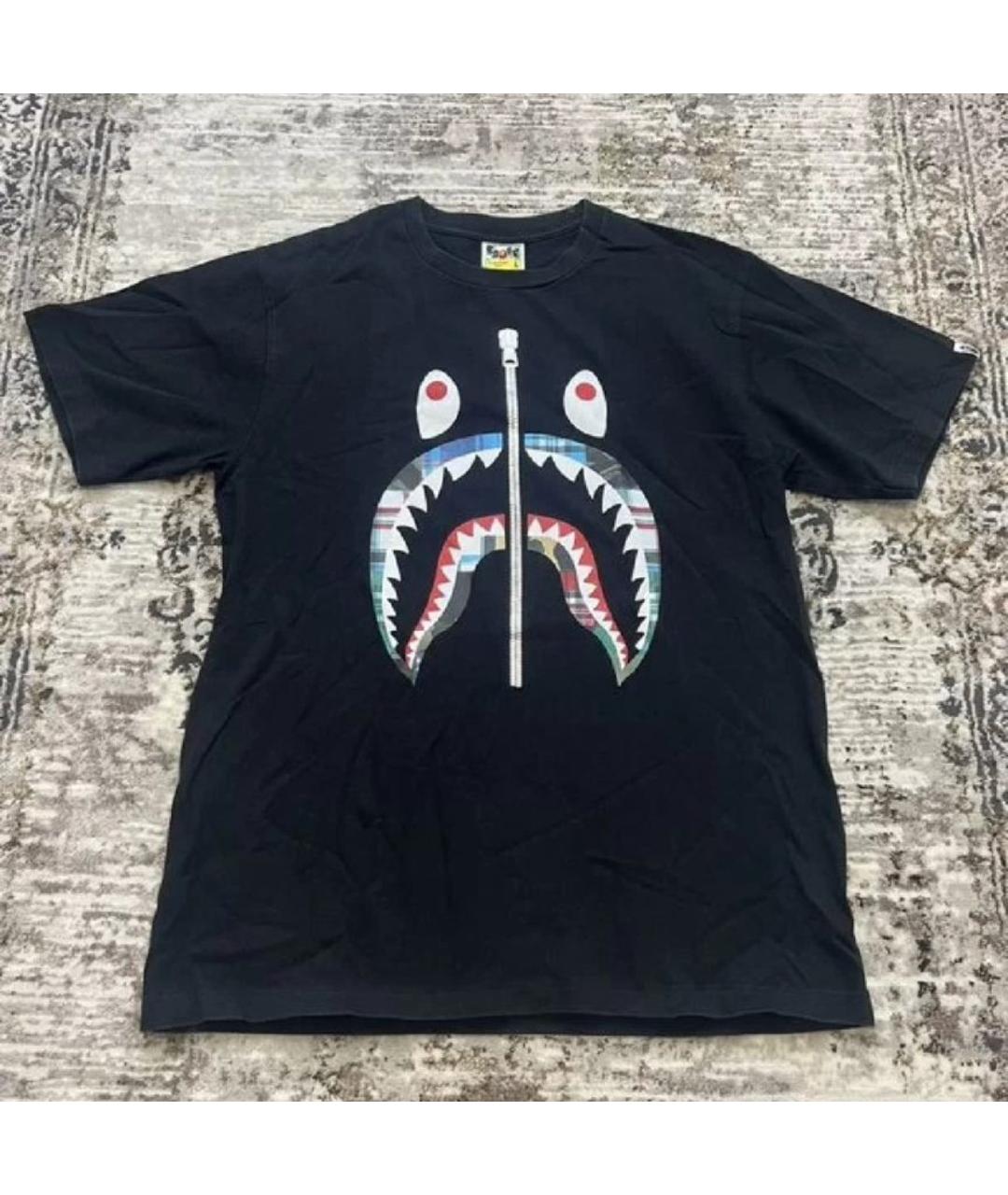 A BATHING APE Черная хлопковая футболка, фото 4