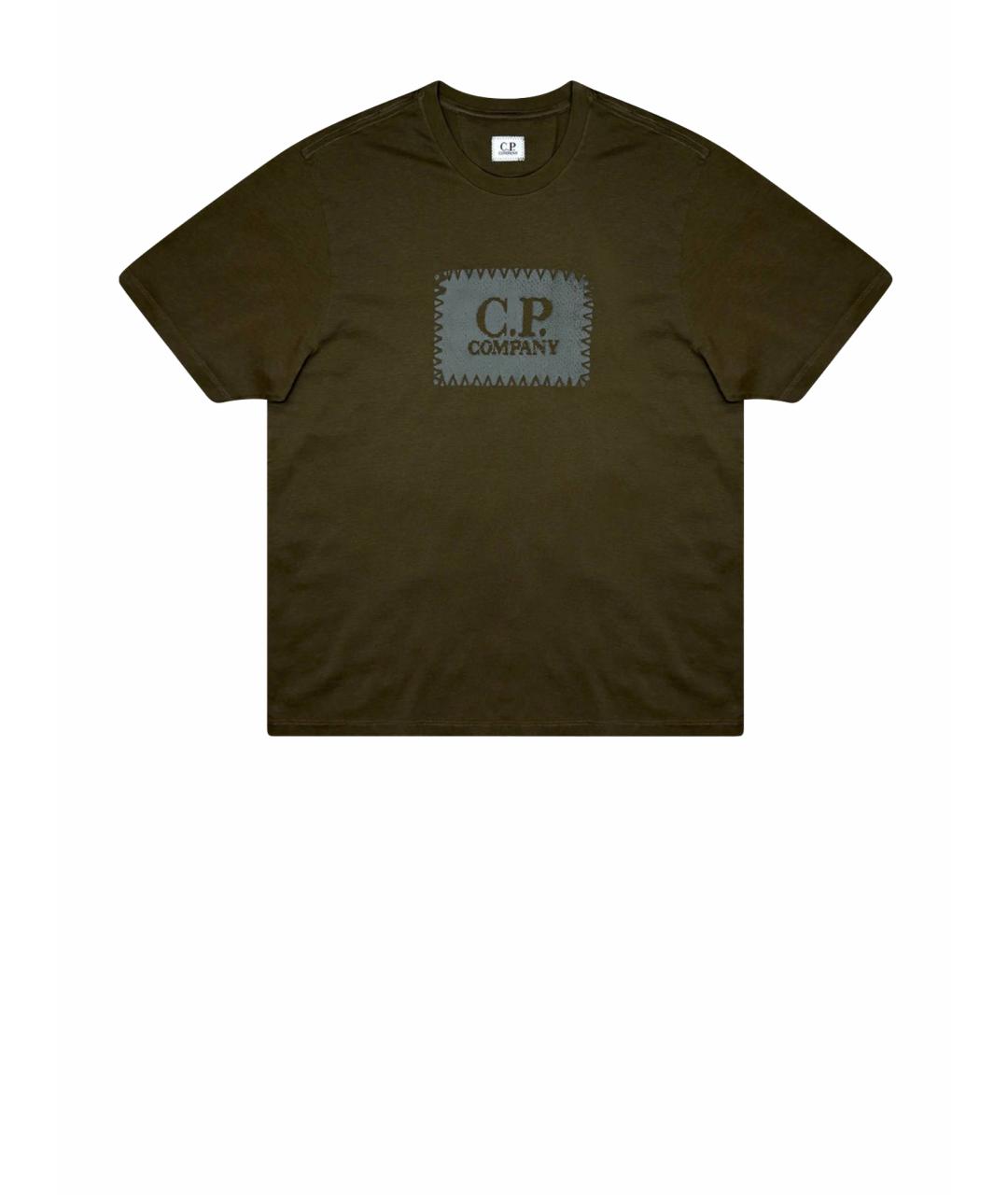CP COMPANY Коричневая хлопковая футболка, фото 1