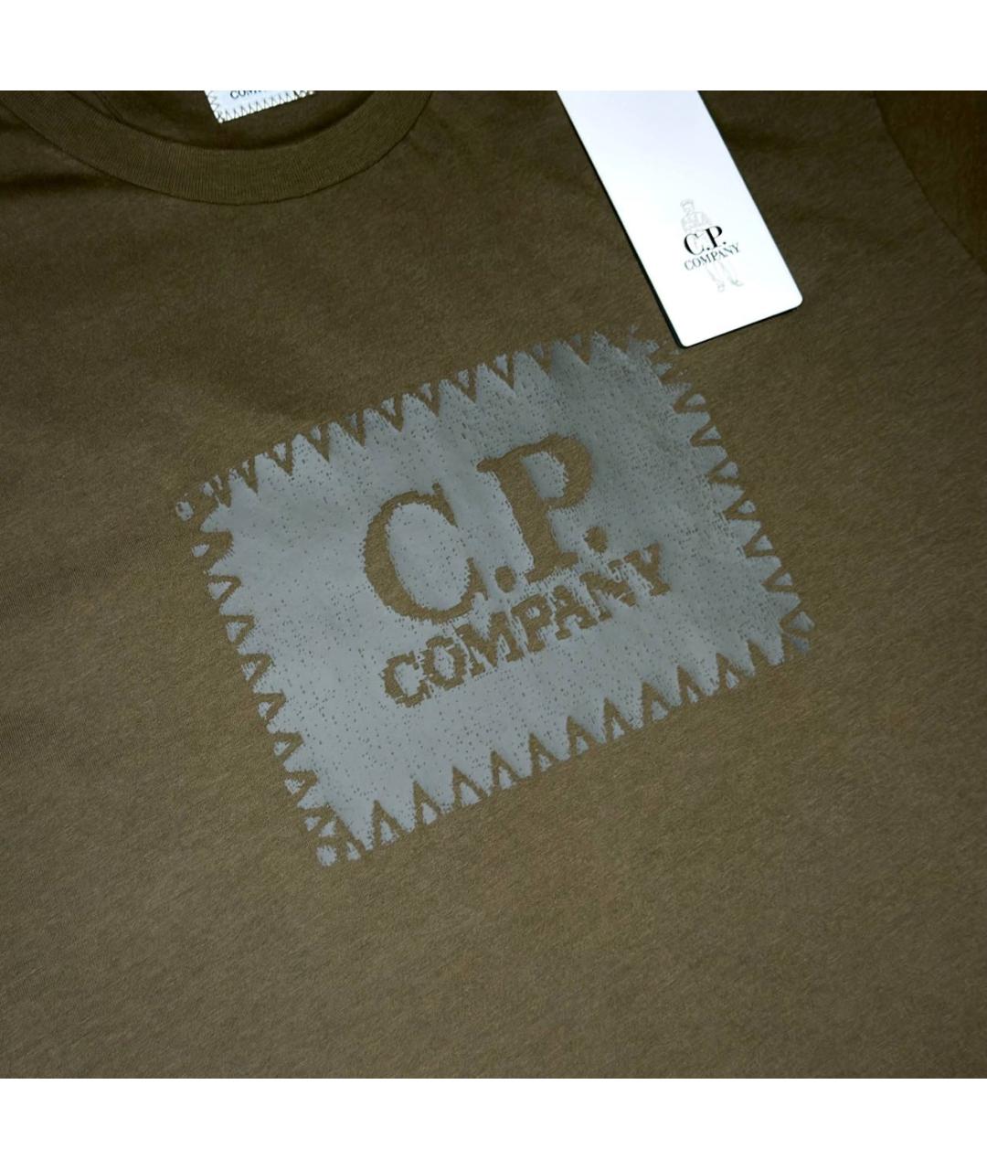 CP COMPANY Коричневая хлопковая футболка, фото 2