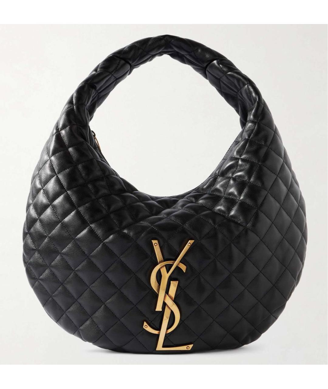 SAINT LAURENT Черная кожаная сумка с короткими ручками, фото 9