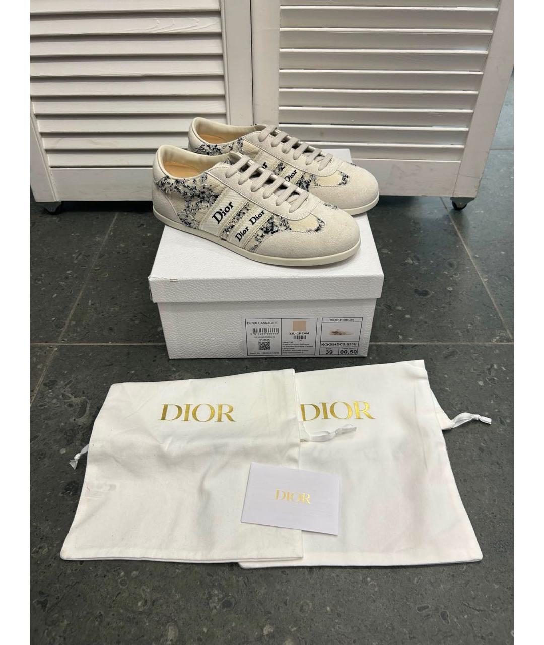 CHRISTIAN DIOR Белые текстильные кеды, фото 4