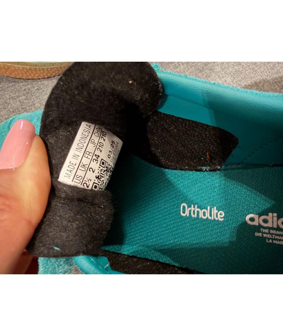 ADIDAS Бирюзовые замшевые кеды, фото 3