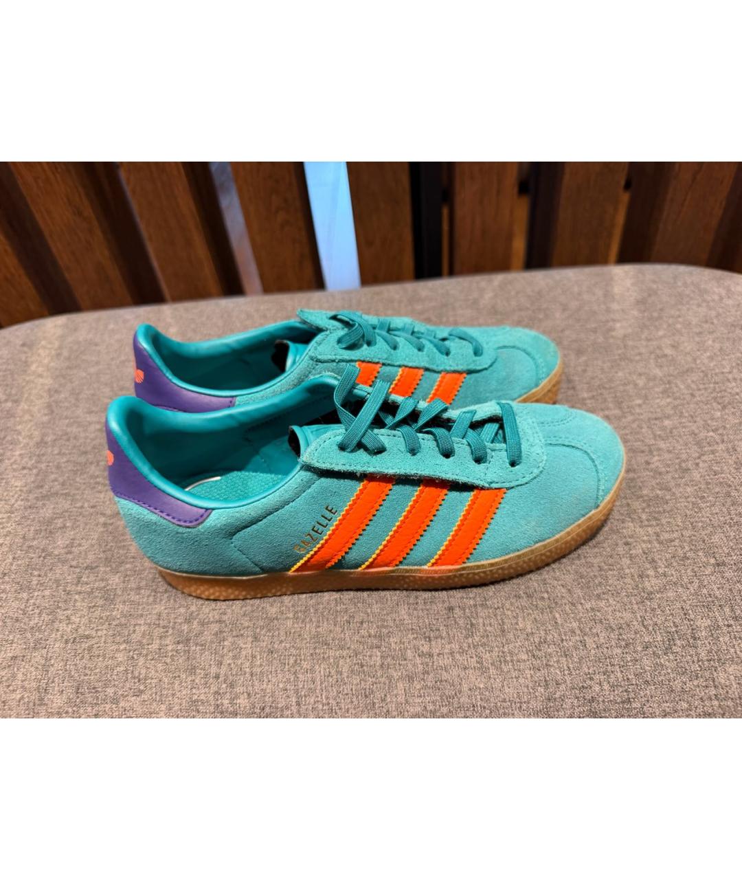 ADIDAS Бирюзовые замшевые кеды, фото 5