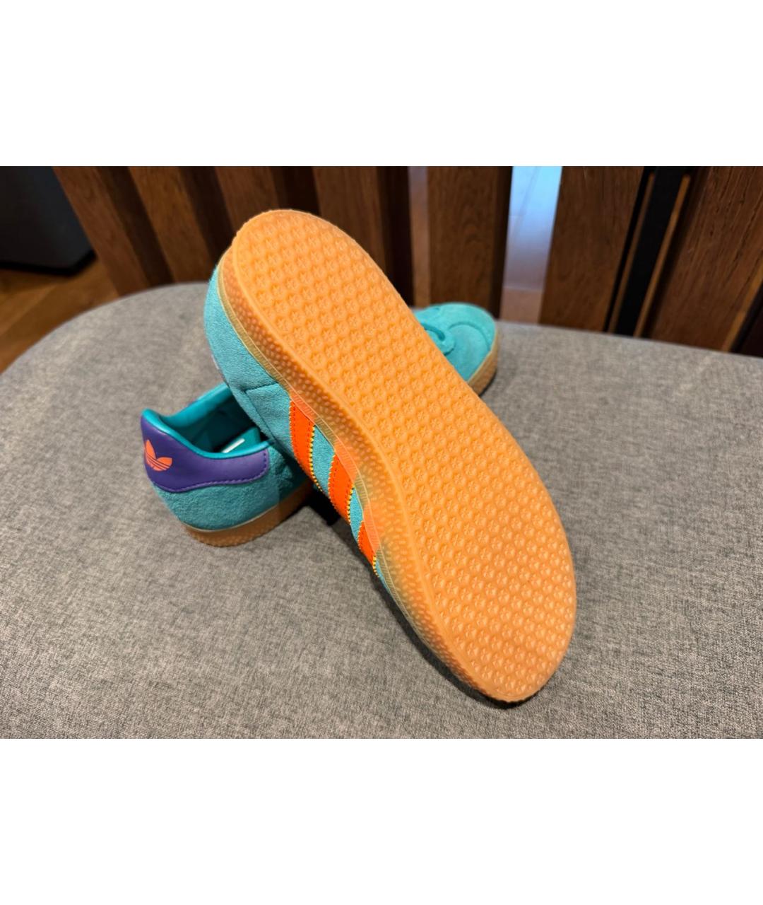 ADIDAS Бирюзовые замшевые кеды, фото 2