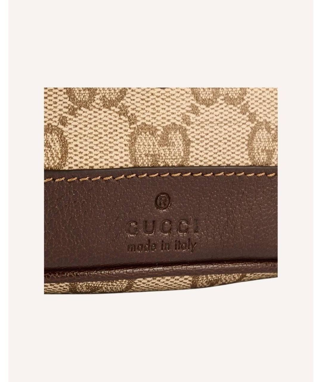 GUCCI Коричневая сумка через плечо из канвы, фото 4