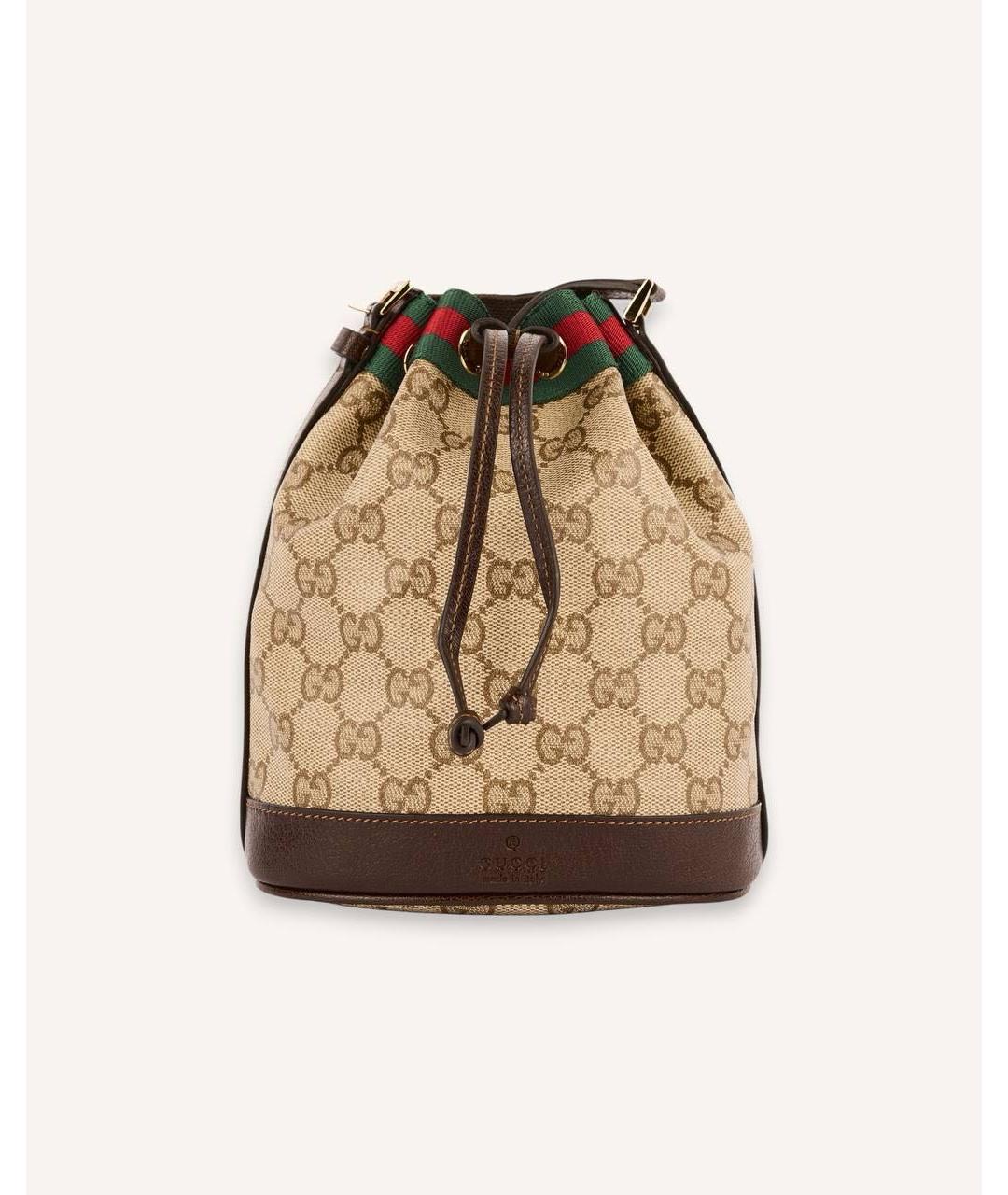 GUCCI Коричневая сумка через плечо из канвы, фото 7