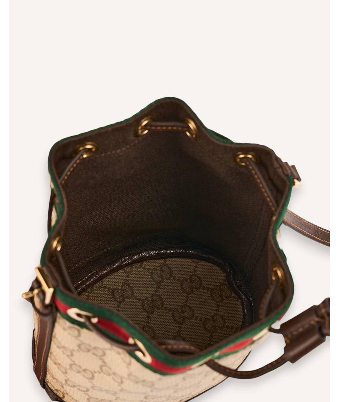 GUCCI Коричневая сумка через плечо из канвы, фото 5