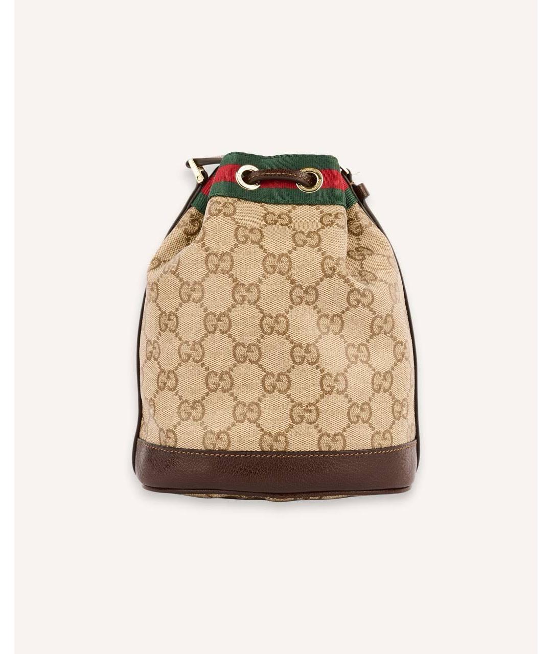 GUCCI Коричневая сумка через плечо из канвы, фото 3