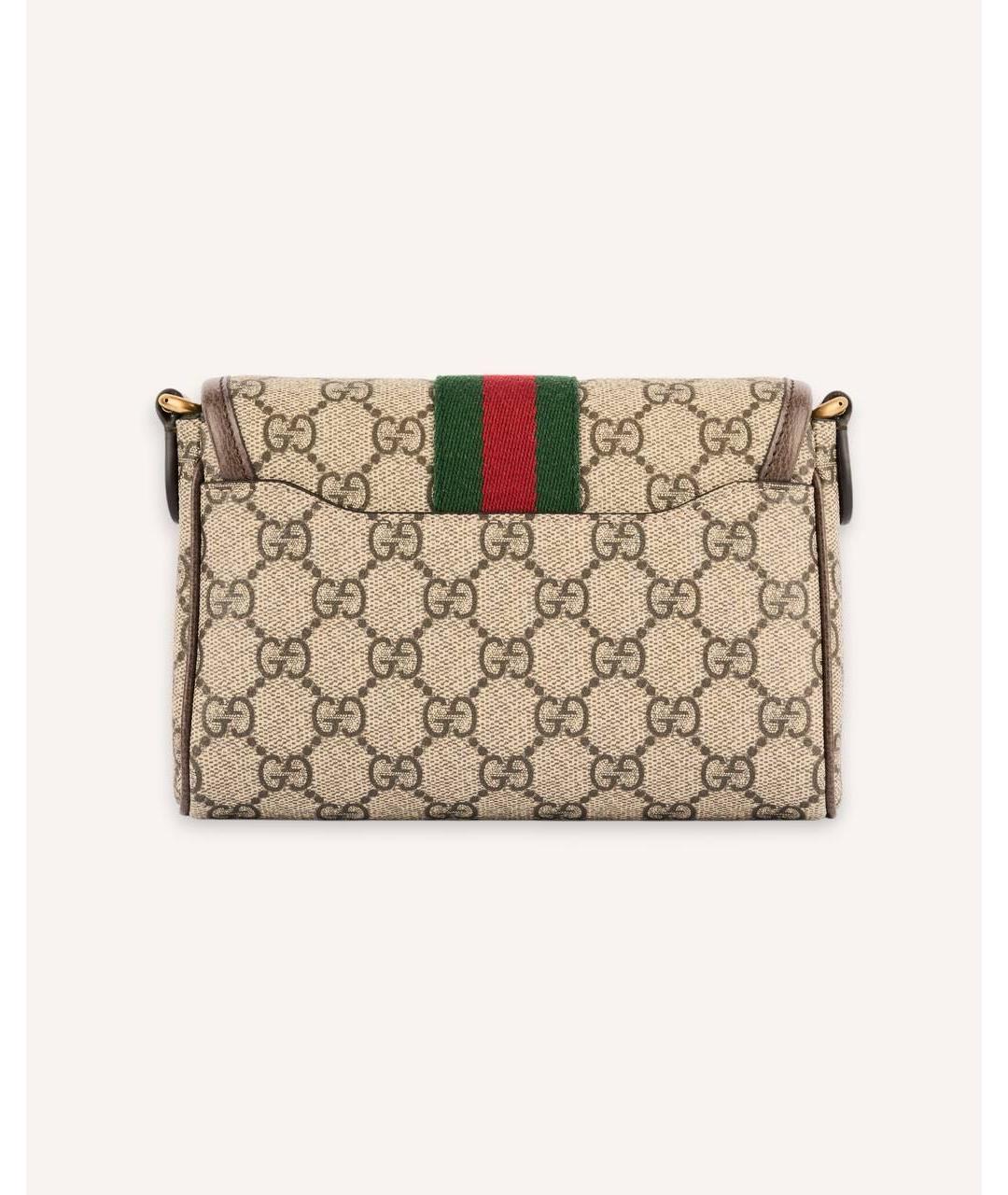 GUCCI Коричневая сумка через плечо из канвы, фото 3