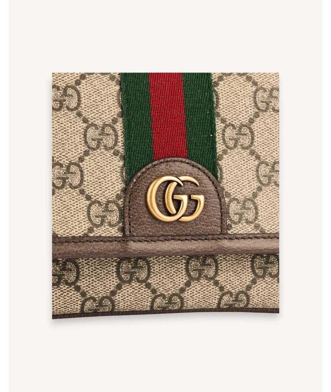 GUCCI Коричневая сумка через плечо из канвы, фото 4