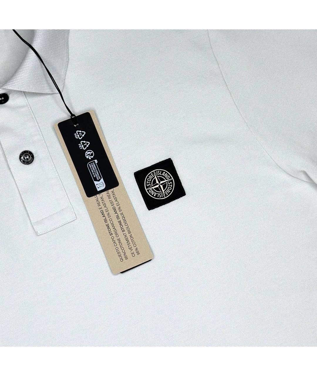 STONE ISLAND Голубое хлопковое поло с коротким рукавом, фото 2
