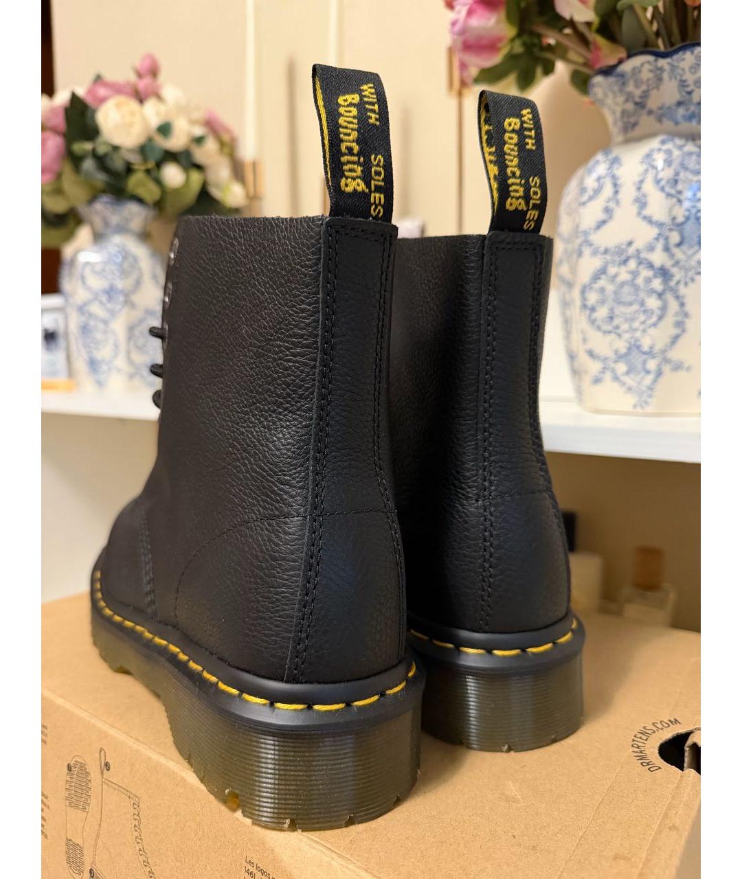 DR. MARTENS Черные кожаные ботинки, фото 4
