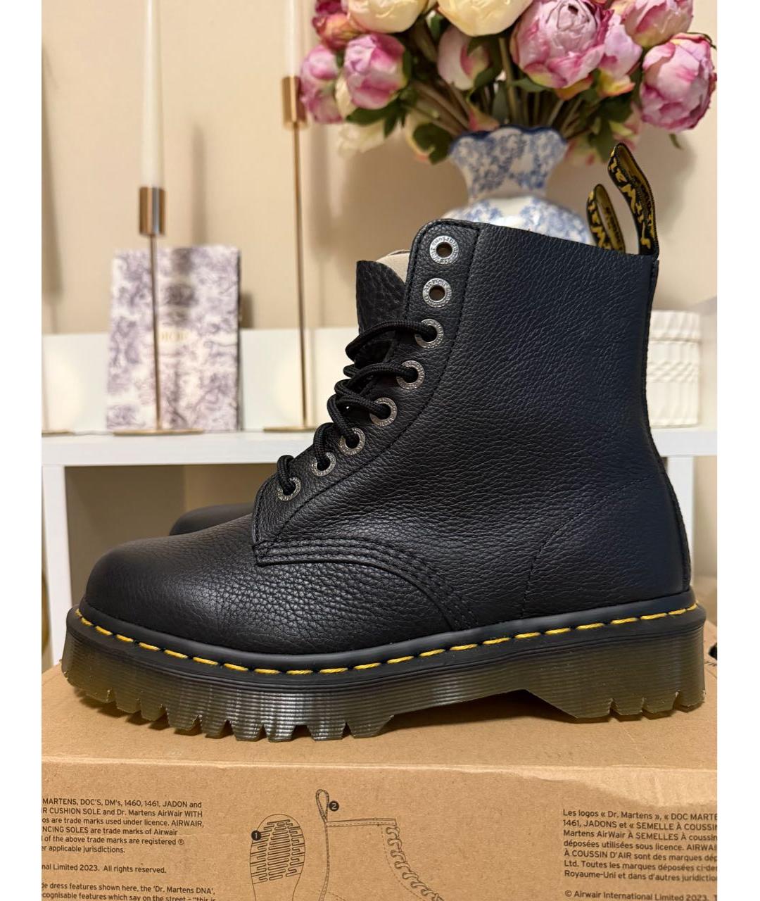 DR. MARTENS Черные кожаные ботинки, фото 2