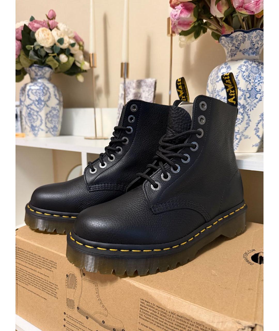 DR. MARTENS Черные кожаные ботинки, фото 3