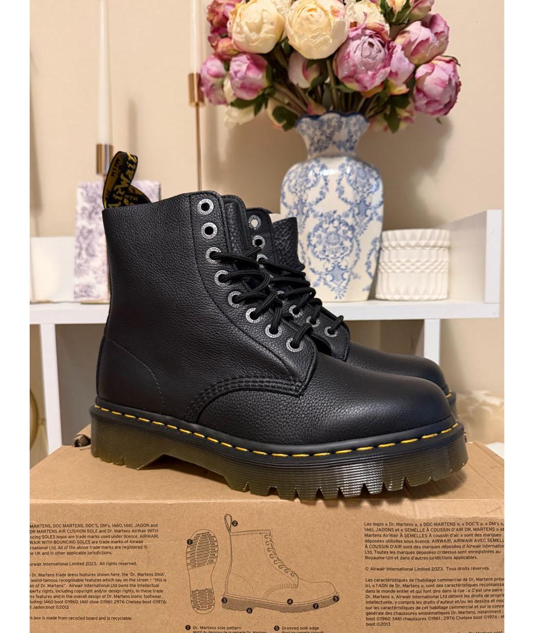 DR. MARTENS Черные кожаные ботинки, фото 5