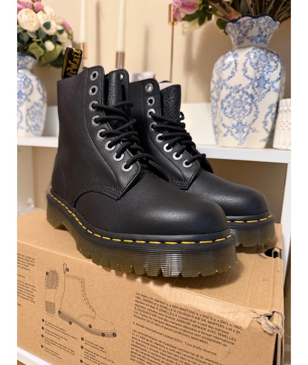 DR. MARTENS Черные кожаные ботинки, фото 6