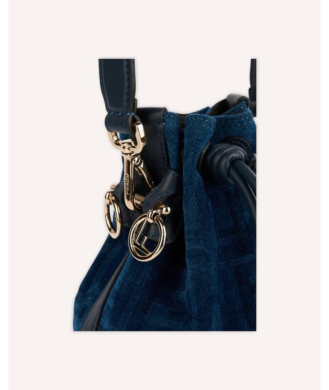 FENDI Темно-синяя сумка с короткими ручками, фото 4