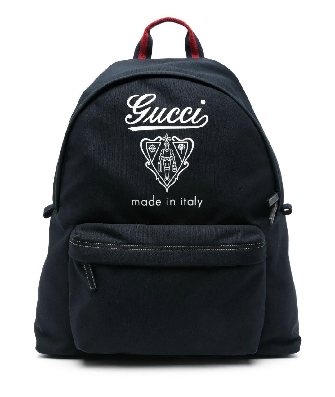 GUCCI Темно-синий рюкзак из канвы, фото 1