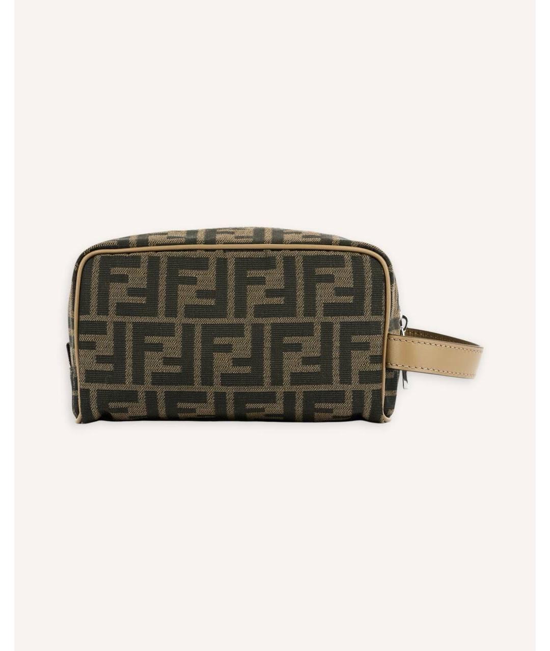 FENDI Коричневая косметичка, фото 3