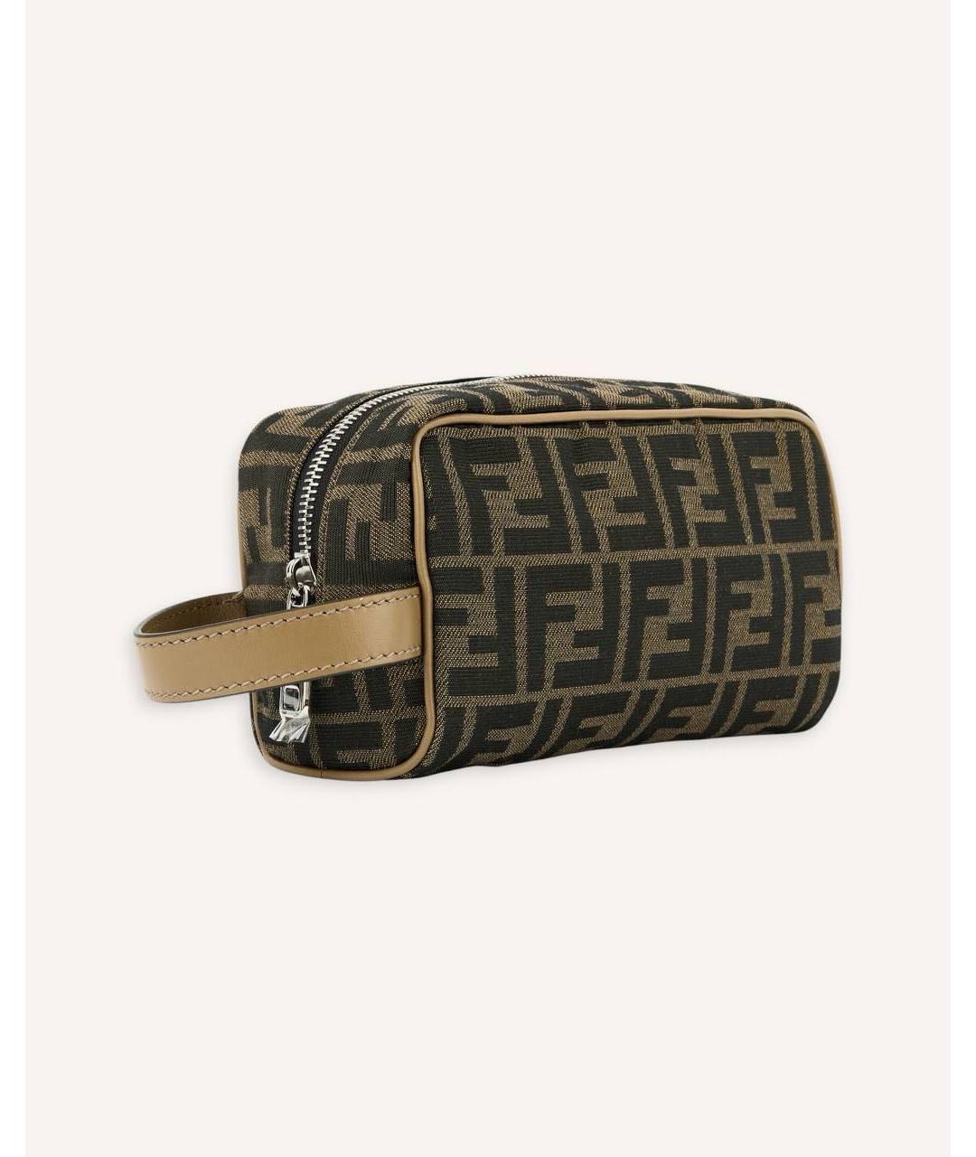 FENDI Коричневая косметичка, фото 2