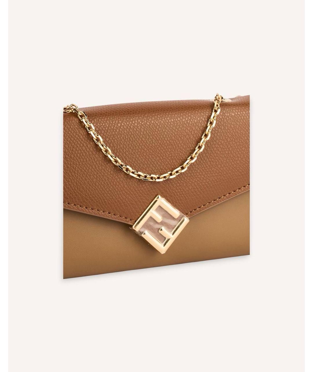 FENDI Коричневый кожаный кошелек, фото 4