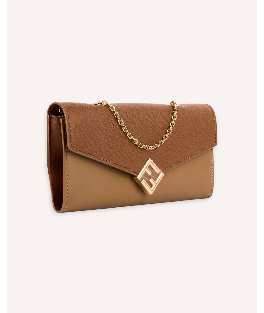 FENDI Коричневый кожаный кошелек, фото 2