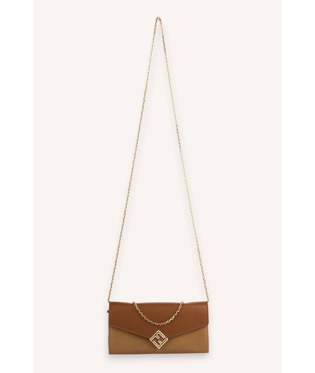 FENDI Коричневый кожаный кошелек, фото 6