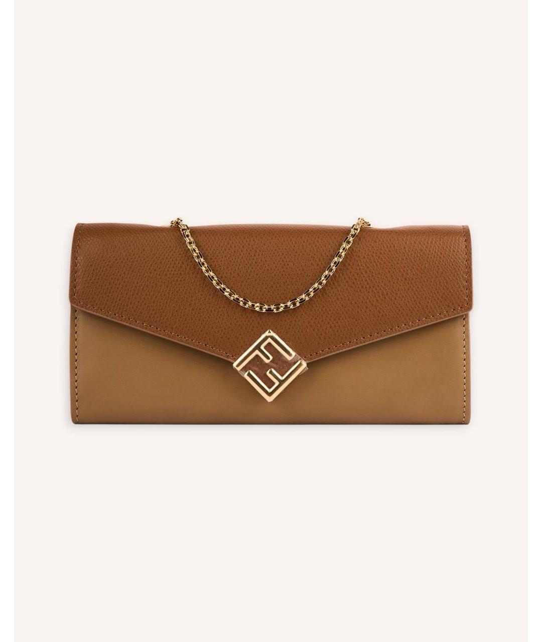 FENDI Коричневый кожаный кошелек, фото 8