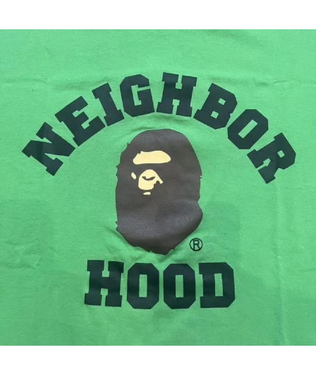 A BATHING APE Зеленая хлопковая футболка, фото 2
