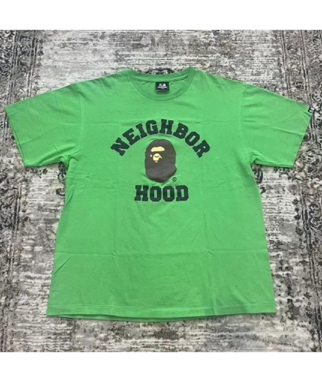A BATHING APE Зеленая хлопковая футболка, фото 4
