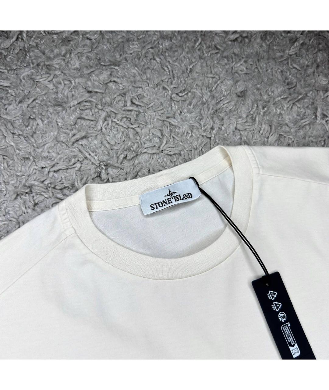 STONE ISLAND Бежевая футболка, фото 3