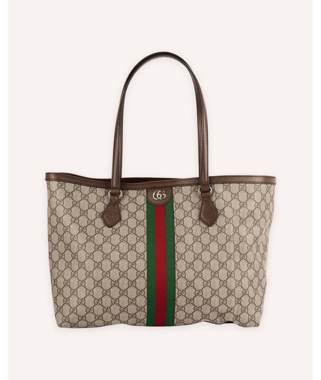 GUCCI Коричневая сумка тоут из канвы, фото 6