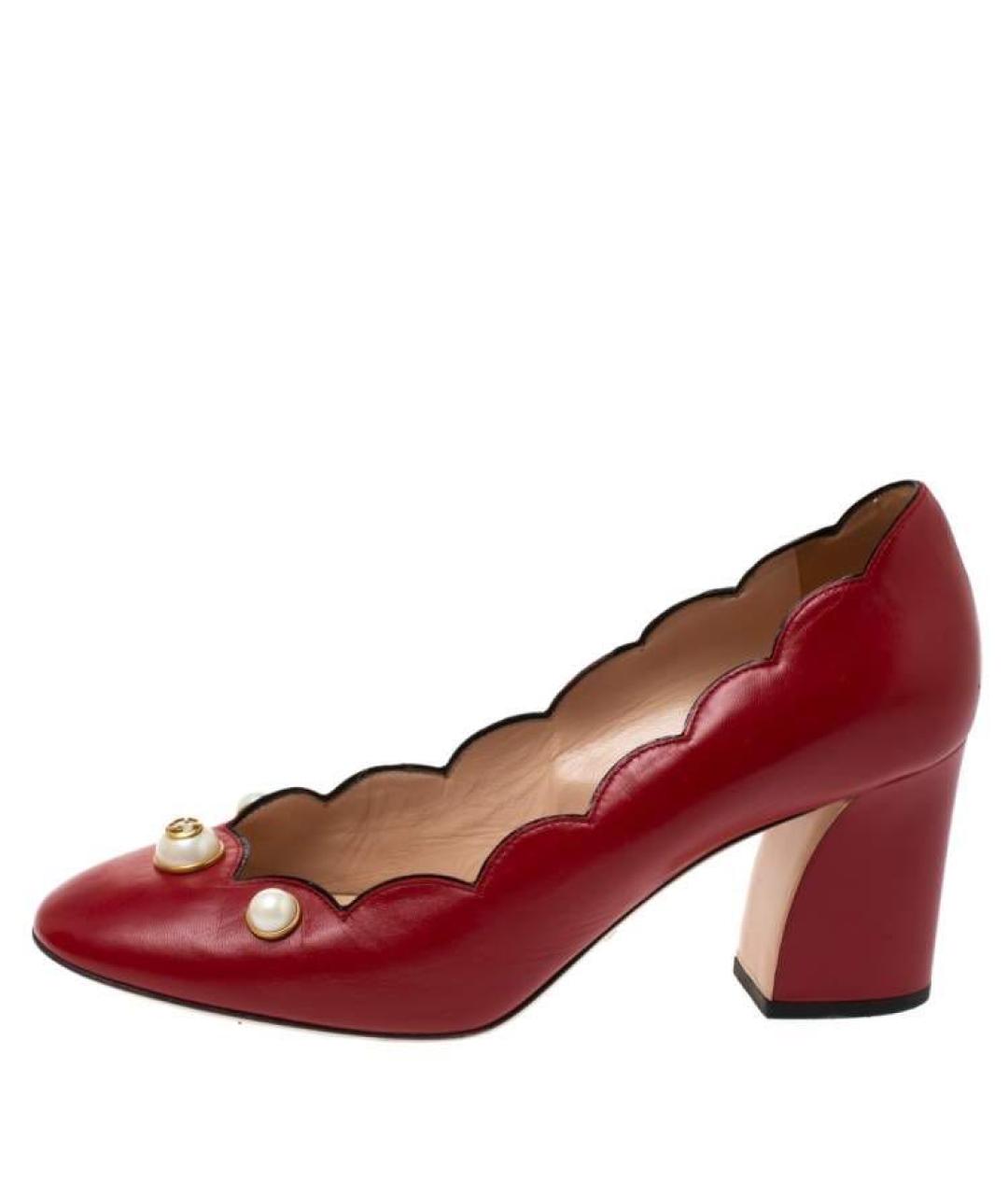 GUCCI Красные кожаные туфли, фото 6