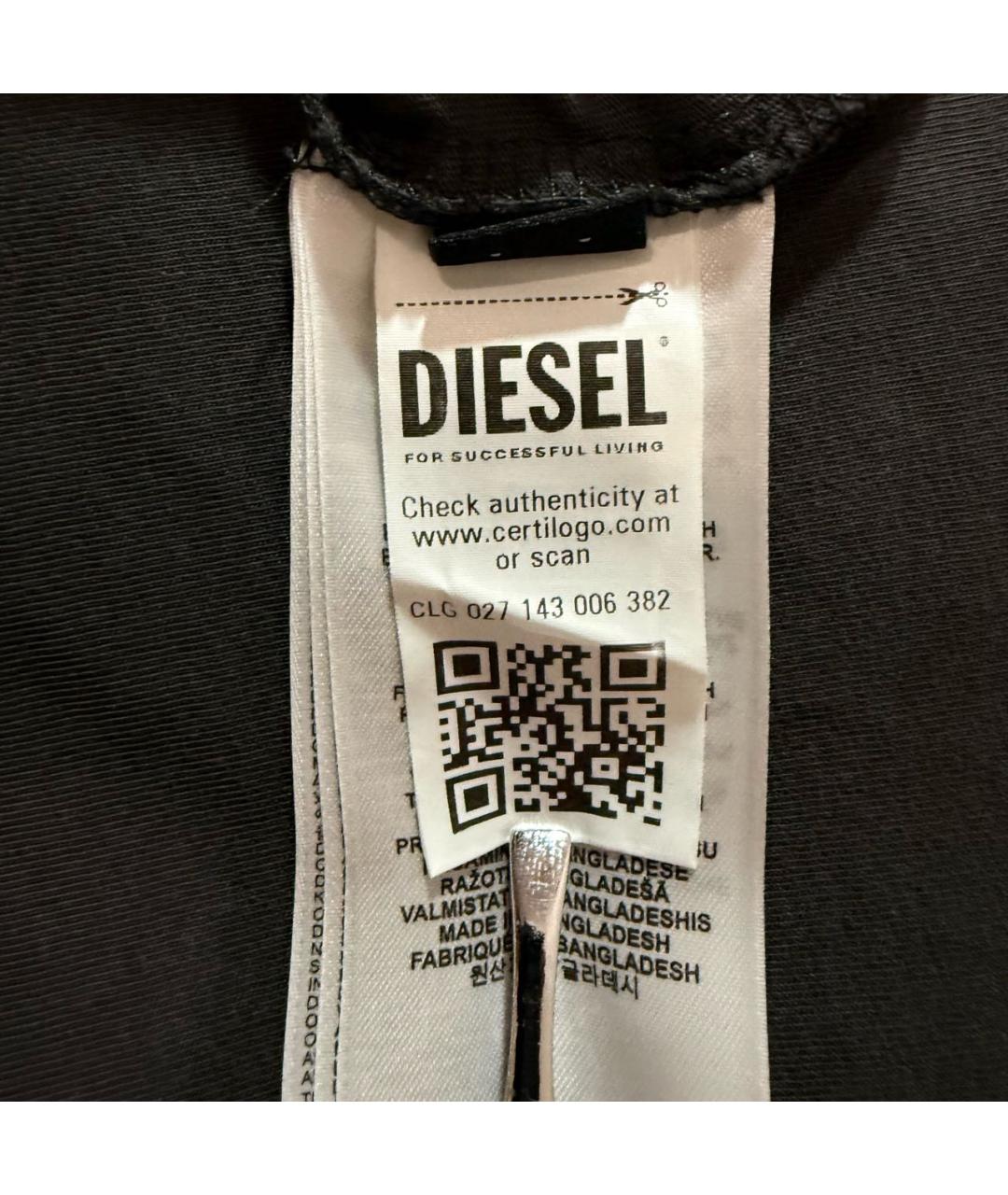 DIESEL Антрацитовая хлопковая футболка, фото 4