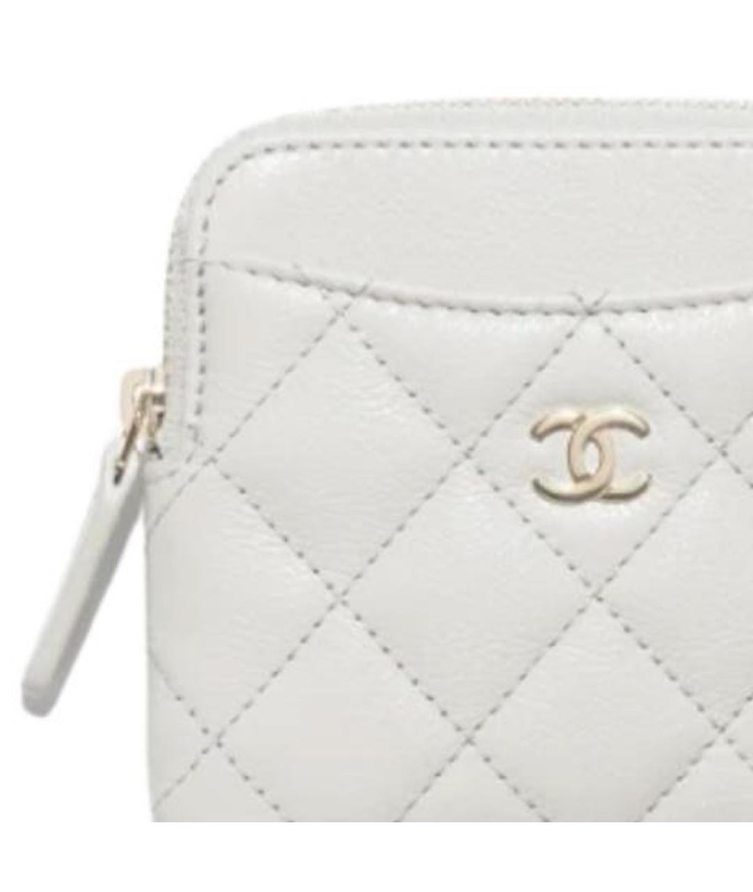 CHANEL Белый кожаный кардхолдер, фото 5