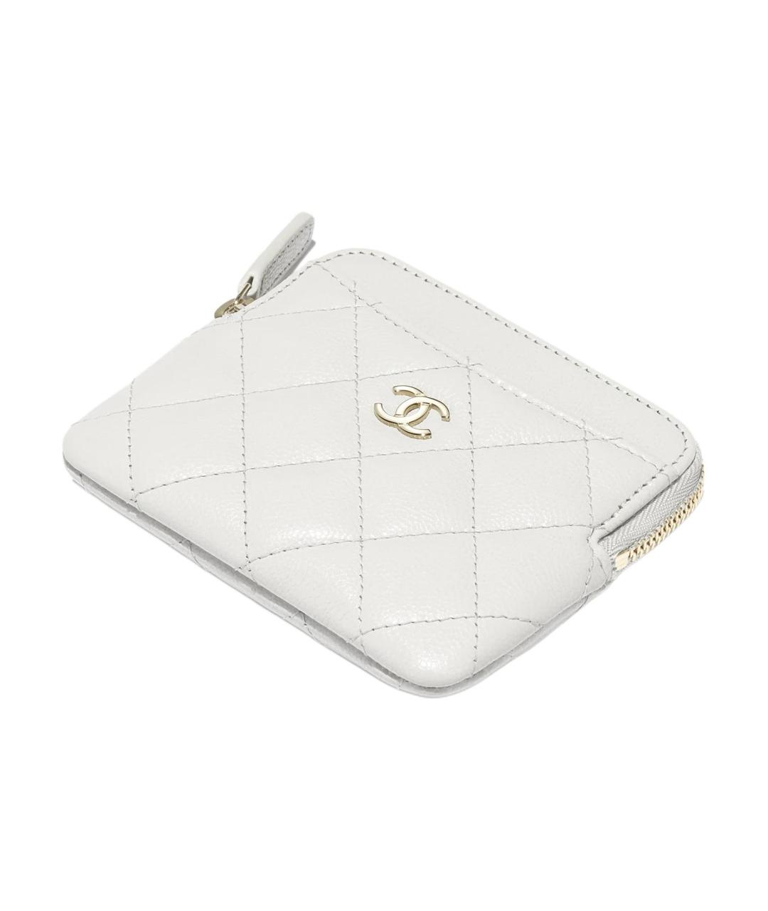 CHANEL Белый кожаный кардхолдер, фото 3