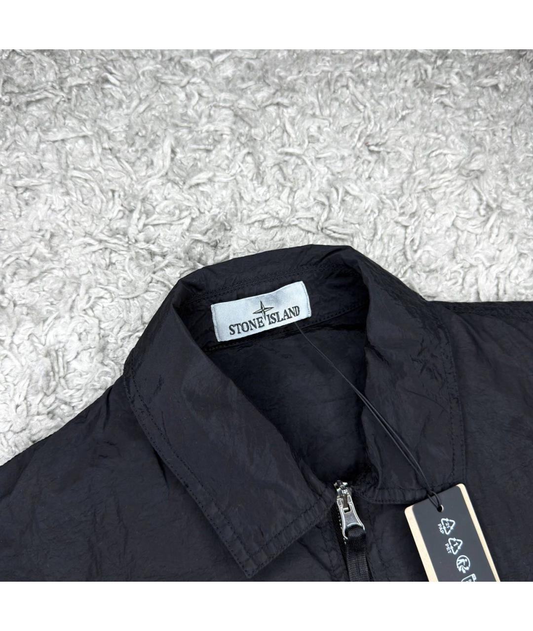 STONE ISLAND Черная нейлоновая куртка, фото 3
