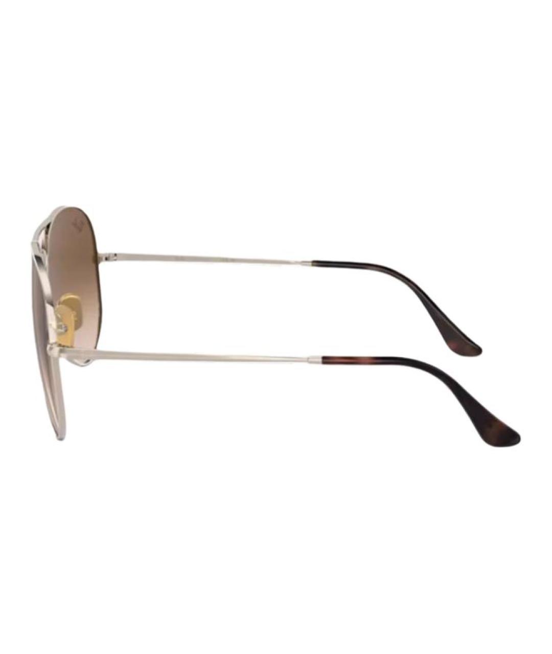 RAY BAN Золотые металлические солнцезащитные очки, фото 3